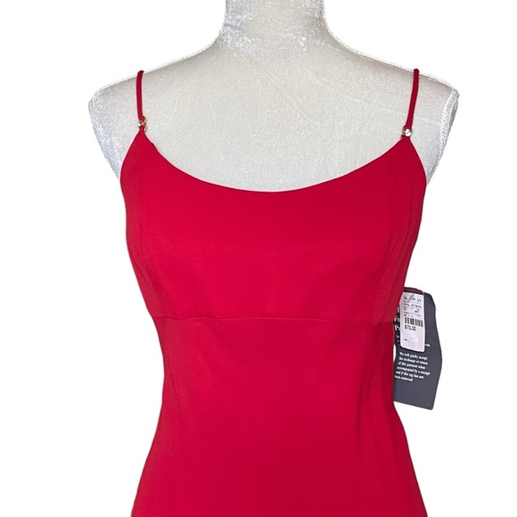 Vintage Jessica McClintock Gunne Sax Red Cami Dress Women’s Size 11/12 Chiffon - Picture 2 of 9